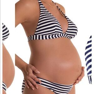 PEZ D’OR Isabella Striped Maternity Bikini Top and bottom size XL